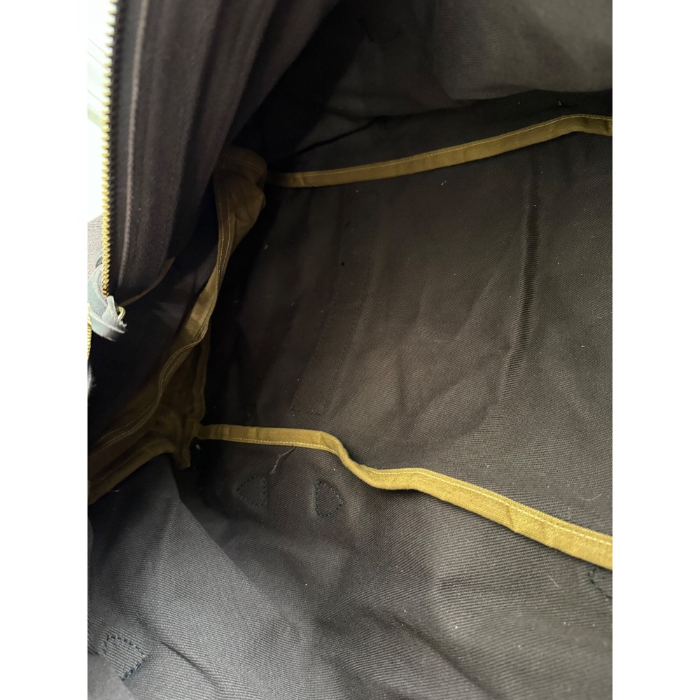 Filson Rugged Twill Duffle Bag Cinder Brown Leather Trim Travel Heavy Canvas - Picture 11 of 16
